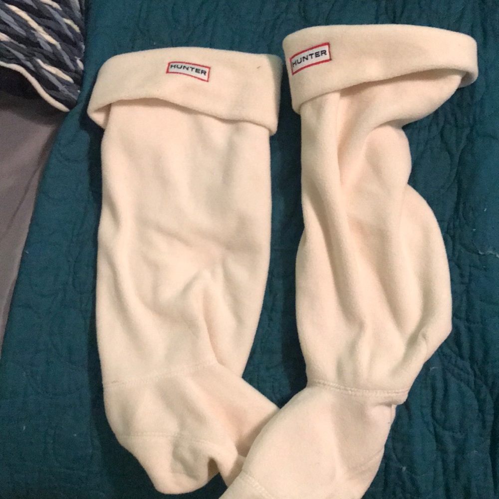 Cream hunter boot socks size 9